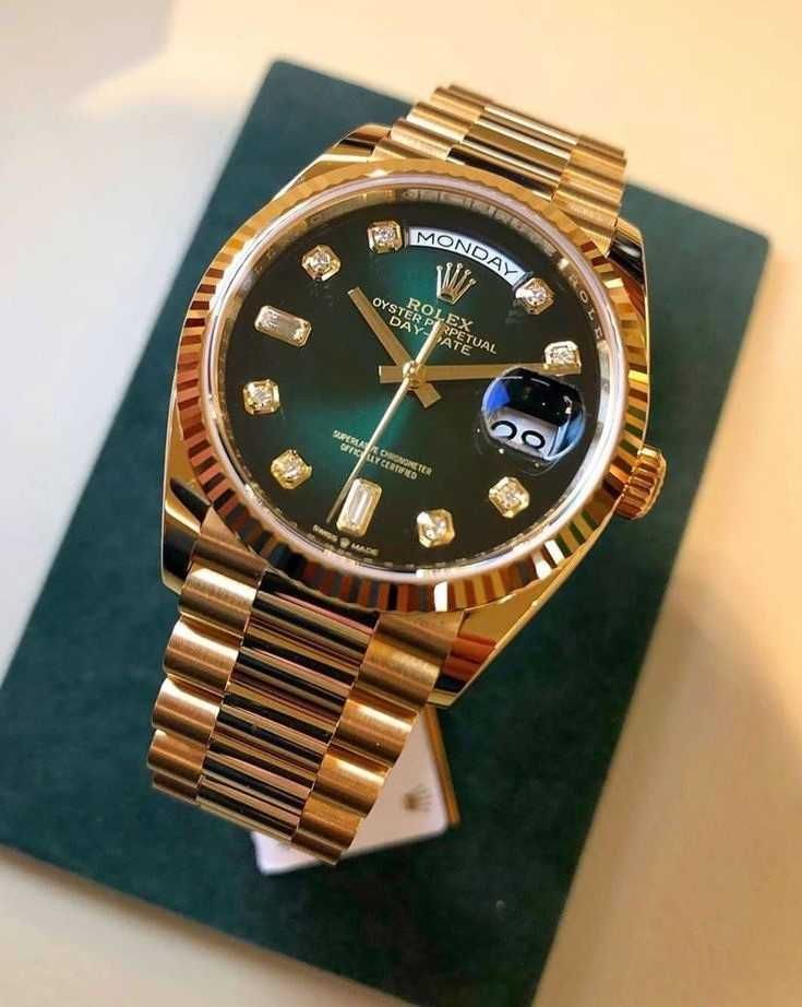 Rolex President Gold Green Day - Date
