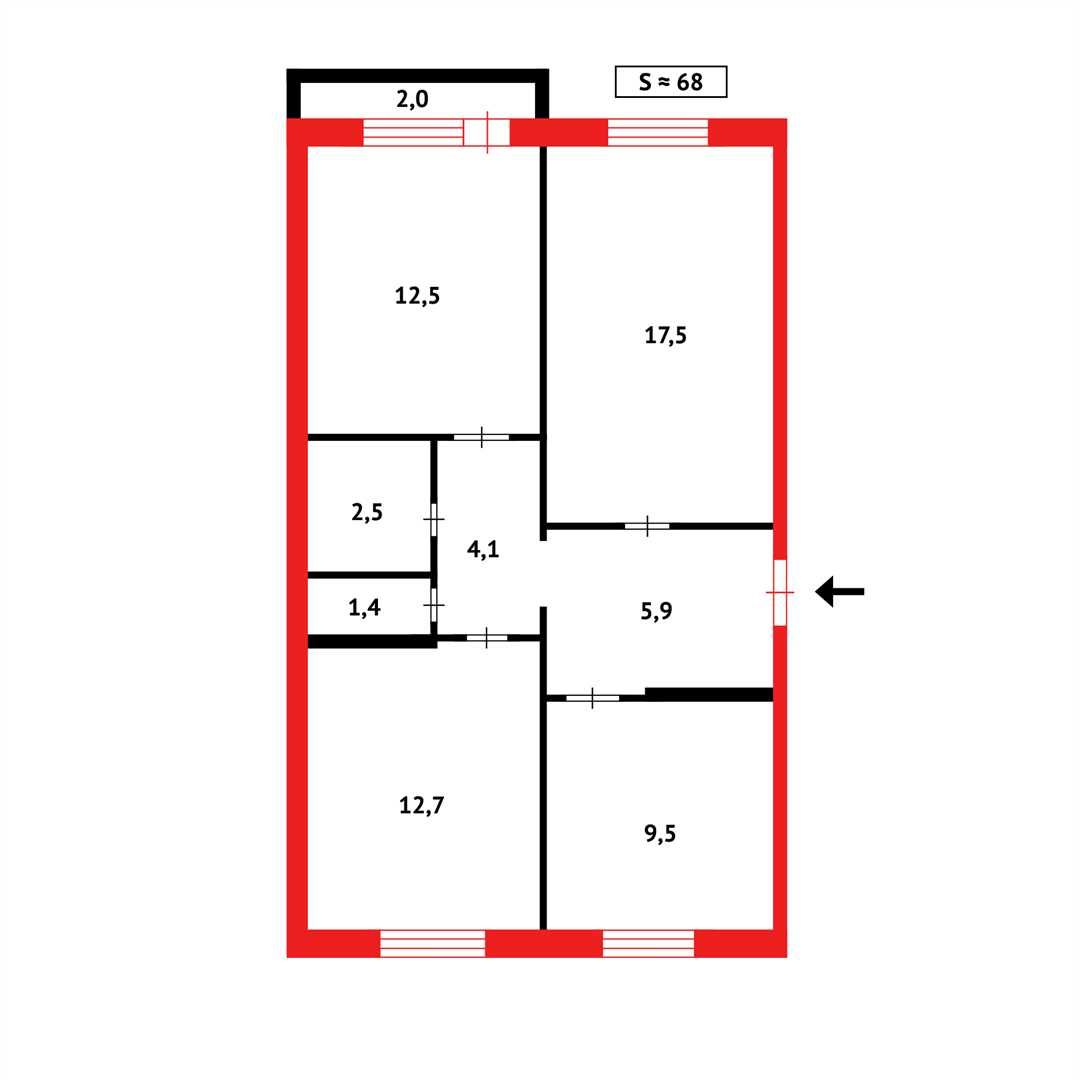 Продам 3-комнатную квартиру на 8 микрорайоне (1 кол), 68 м², 3/9 этаж