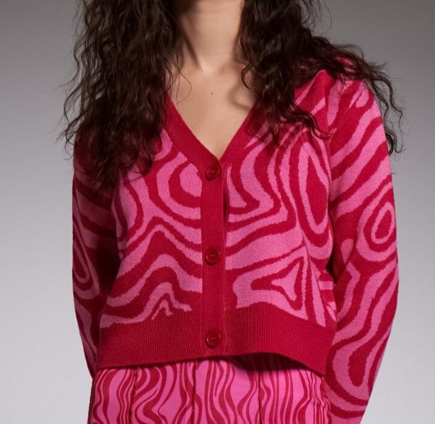 Cardigan cu model & croiala lejera