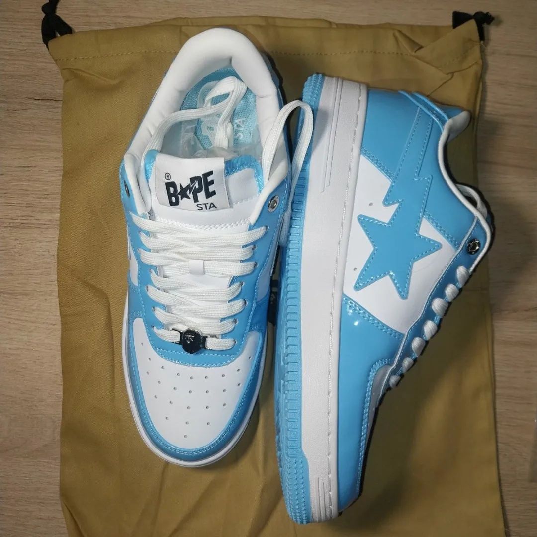 Bapesta Patent Leather Blue White