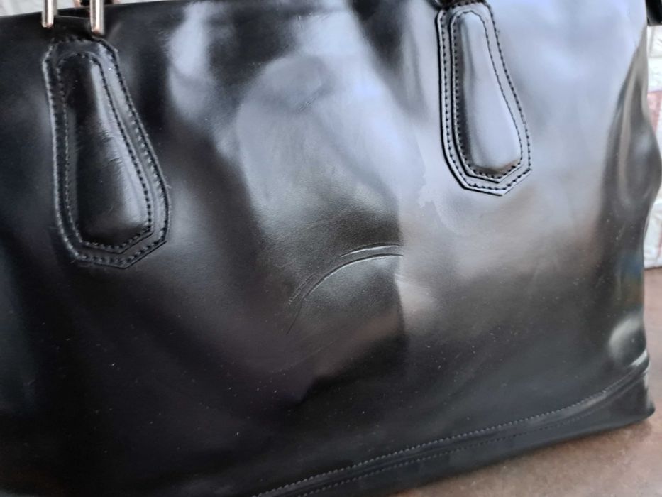 дамска чанта Chris Lancelot ,черна кожена чанта-естествена кожа