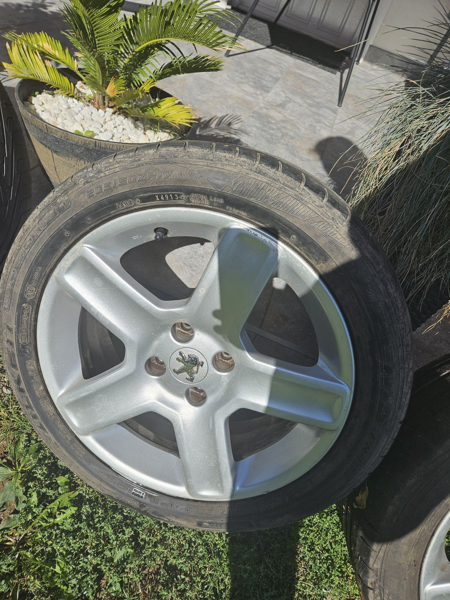 4 Jante aliaj originale Peugeot 17" + Anvelope Vredestein Sportrac 3