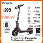 iScooter ix6 ‼️Motor 1000W ‼️Roti 11" ‼️45km/h,  cheie NFC, Batt 18 Ah