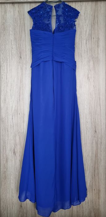 Официална дълга рокля в син цвят