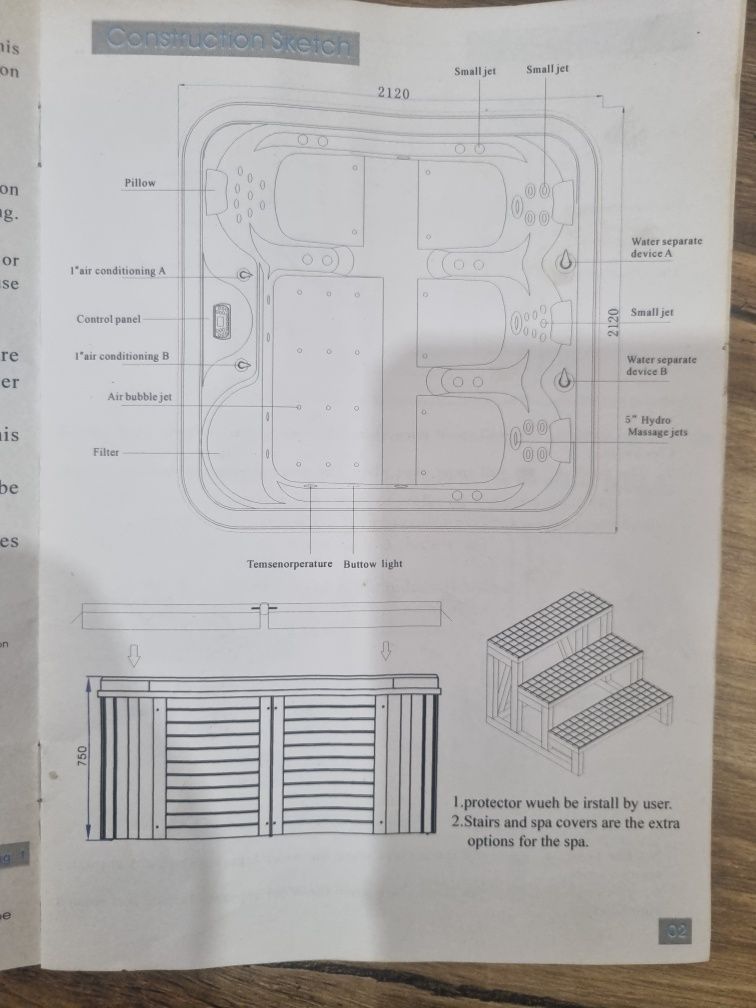 DE vânzare jacuzzi de exterior model w-193 luat de nou nefolosit