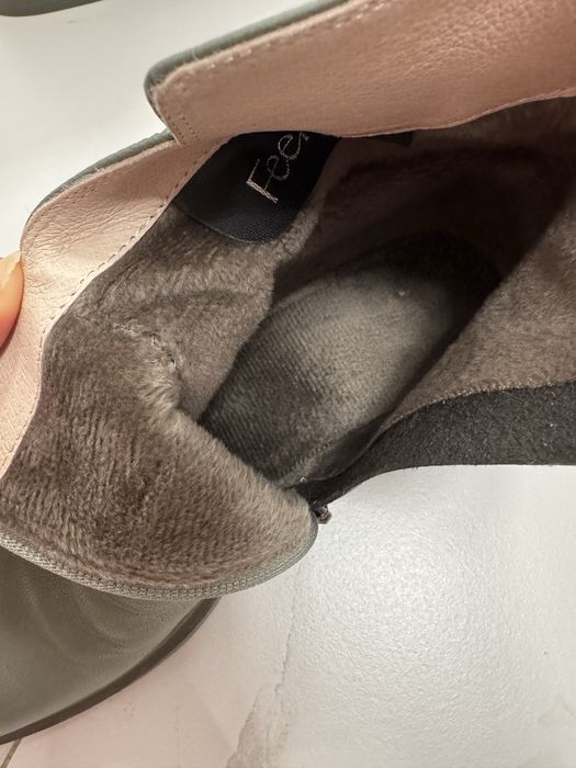 Ghete din piele naturala Kaki