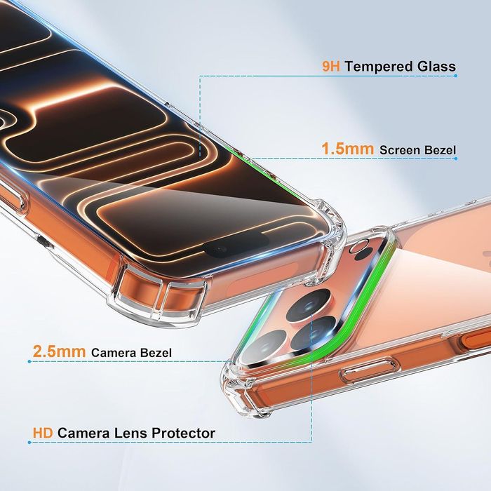 Прозрачен силиконов удароустойчив кейс за apple iphone 17 pro max