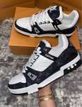 Louis Vuitton Blacl&White Trainer Denim Adidasi Tenisi