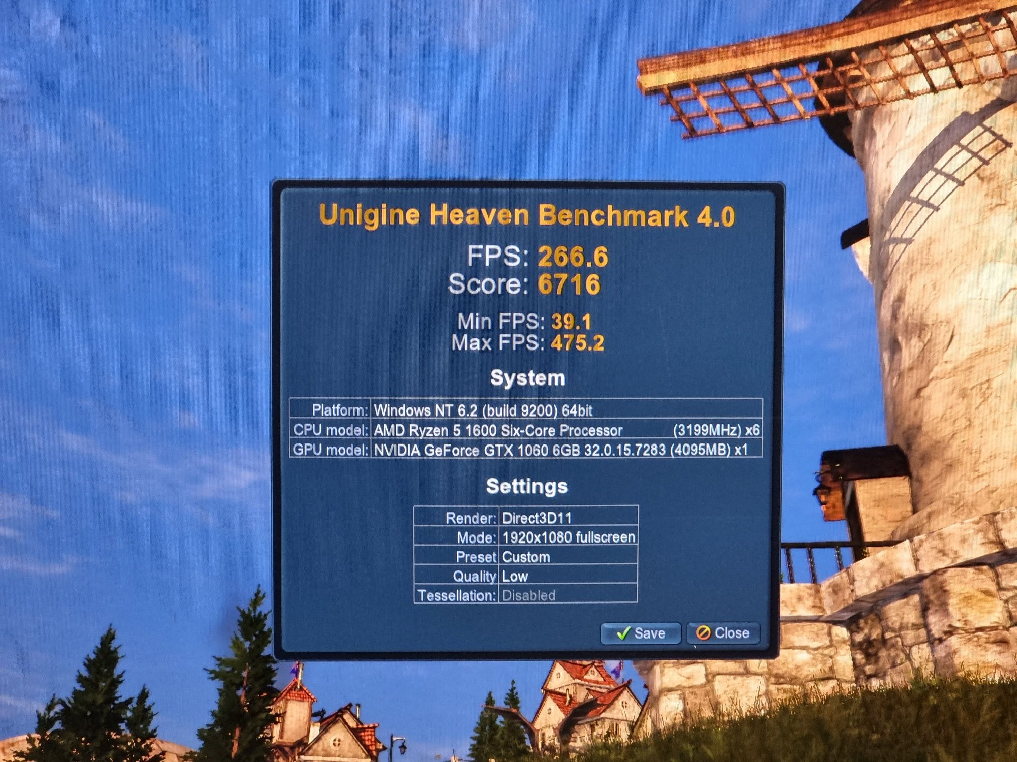 Геймърски Компютър/R5 1600AF/16GB RAM/SSD-256+1TB/GTX 1060 6GB