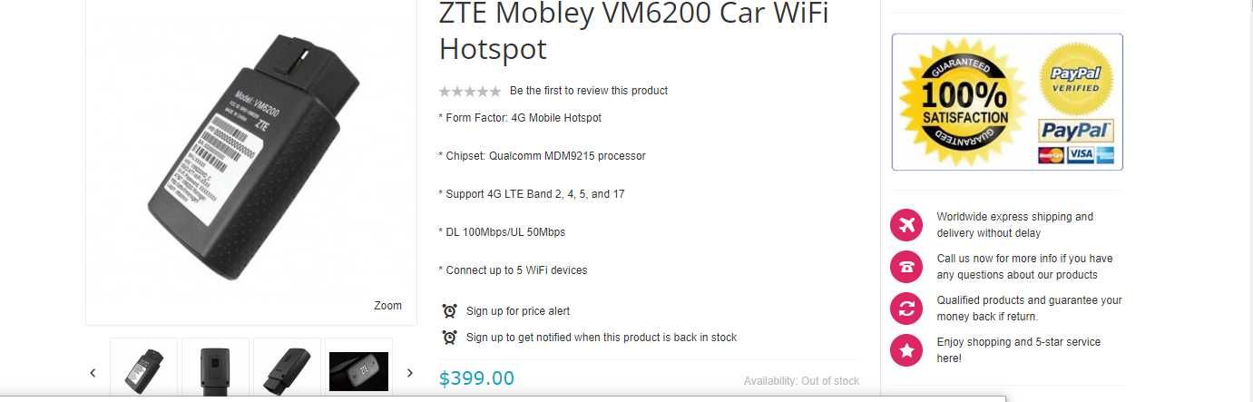 Diagnoza wifi odb2 ZTE VM6200s