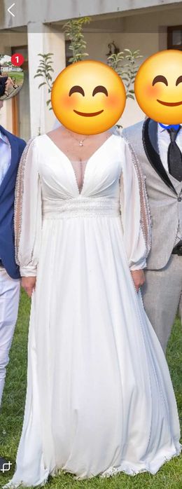 Rochie mireasa voal marimea 44