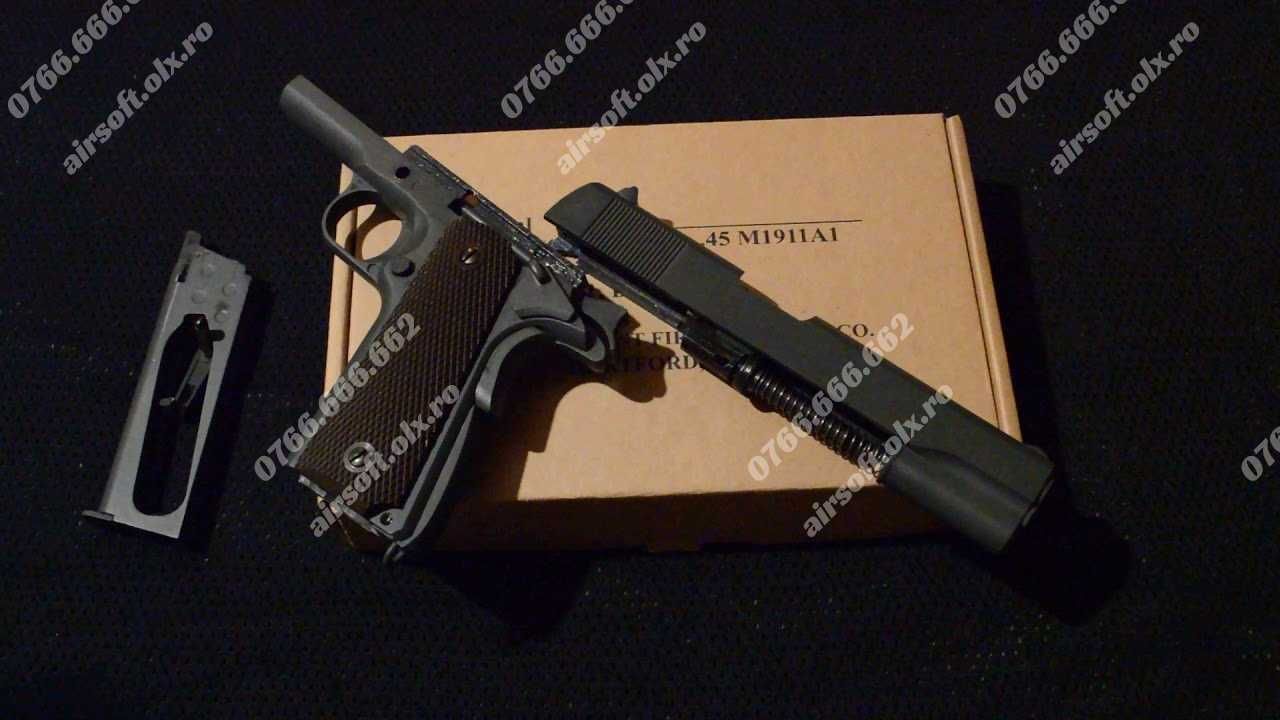 Pistol [METALIC] ~ Modificat++ Airsoft Colt M1911 spring(ARC PUTERNIC)