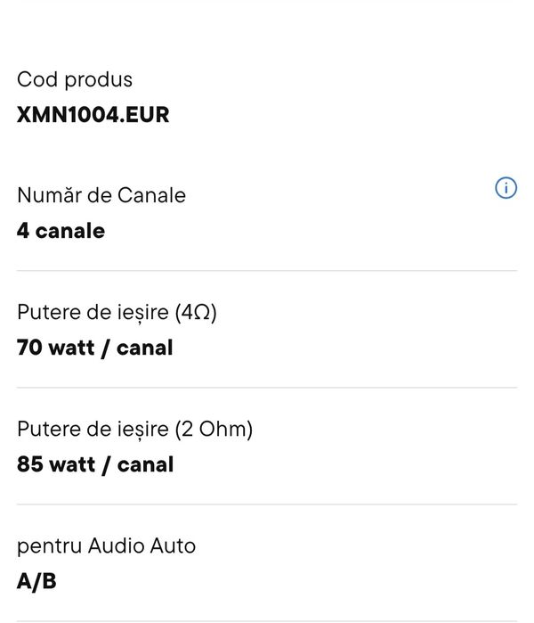 Amplificator auto 4 canale