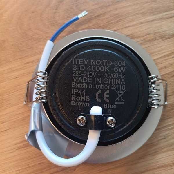 LED лунички, 6W, димируеми, IP44, неутрално бяло, 6 бр/к-кт