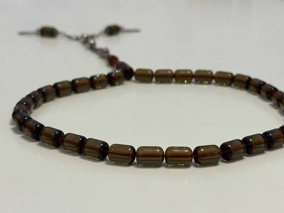 Четки тасбех серебро и камень натуральный полировка