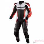 Кожен мото екип SHIMA STR 2.0 RED-FLUO,,2ч.,всички протектори