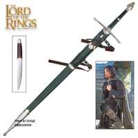 Меч Lord of The Rings Aragorn Strider Бързоход с Поставка и Кания