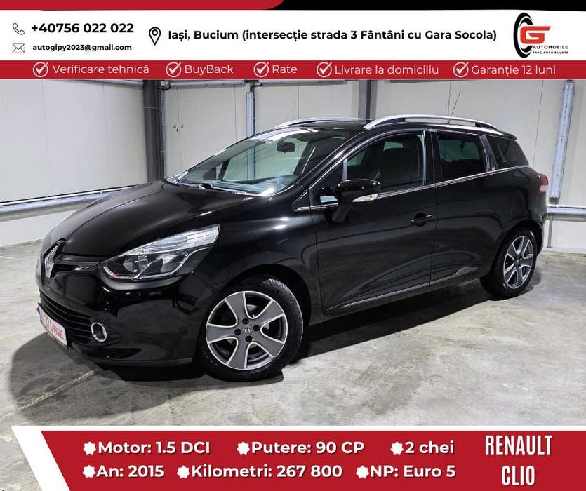 RENAULT CLIO Fab07.2015 Euro5 Diesel 15 Navi AC Bord Computer Jante AL