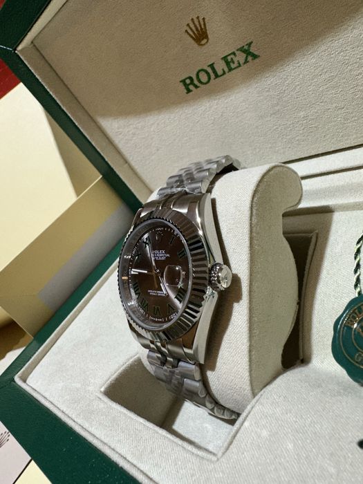 Ceas barbati rolex detejust brown dial cadou c:11