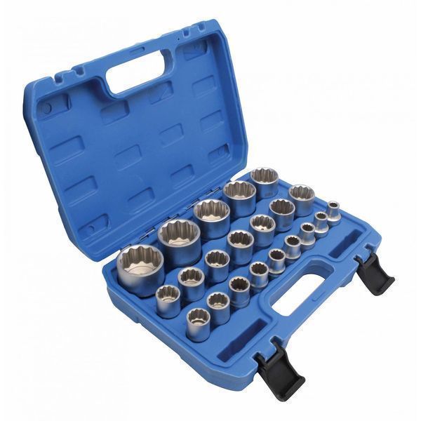 Комплект 21 вложки, дванадесетостен, 12 страни / ъгъла 1/2 8-36 мм