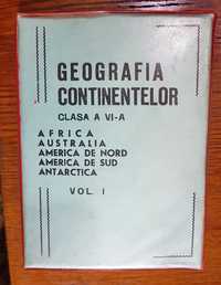 F290-Album Geografia Continentelor-Diapozitive RSR 111 bucati st. buna
