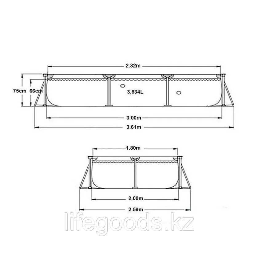 Каркасный бассейн для дачи прямоугольный 300х200х75 см Intex 28272