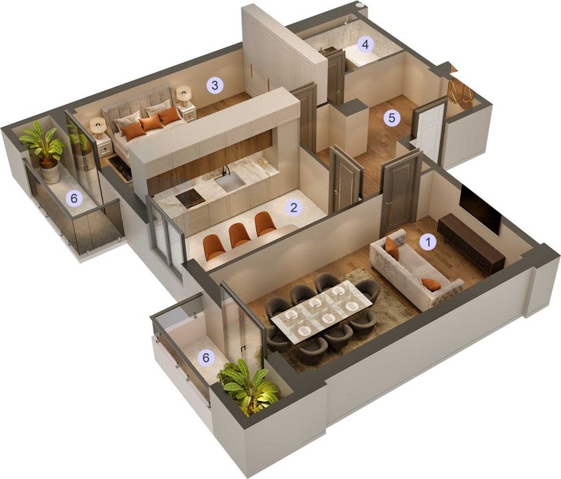 ЖК Mavrid 2-комнатная квартира 73,27 м2. г. Ташкент, Куйлюк массив 5