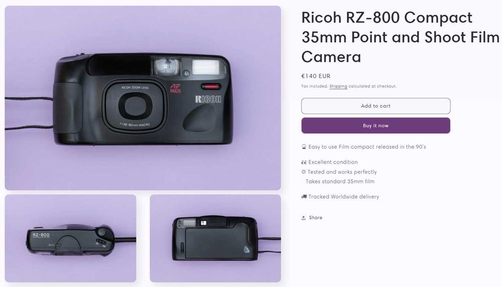 Ricoh RZ-800 / Agfa Optima 1035 Sensor - Rare Vintage  Film Cameras