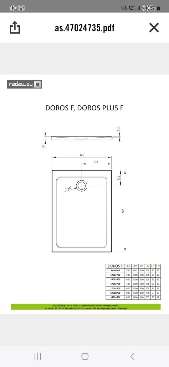De vânzare cădița duș slim
