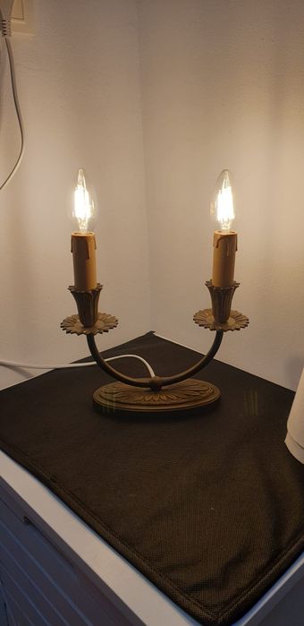 Accesoriu decorațiune lampa vintage colectie bronz Belgia 1950