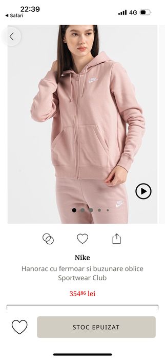 Hanorac Nike Original cu gluga si fermuoar