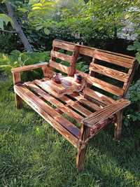 Скамейка деревянная со складным столиком