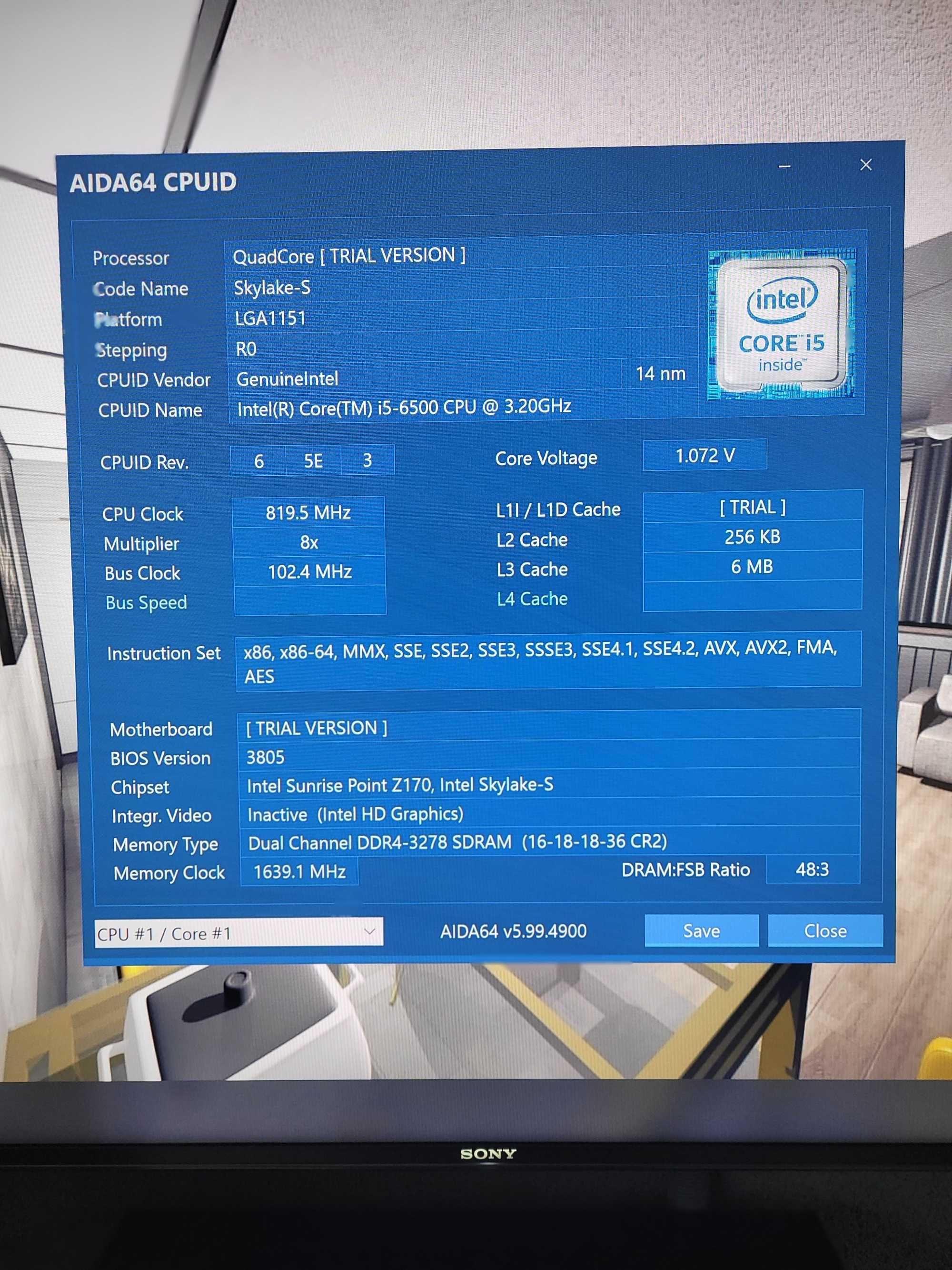 Procesor Intel Core I5 6500 Skylake 3.6 Ghz