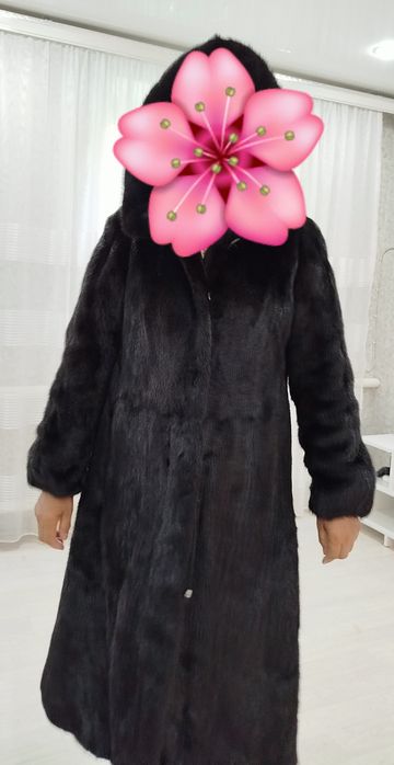 Норковая шуба с капюшоном