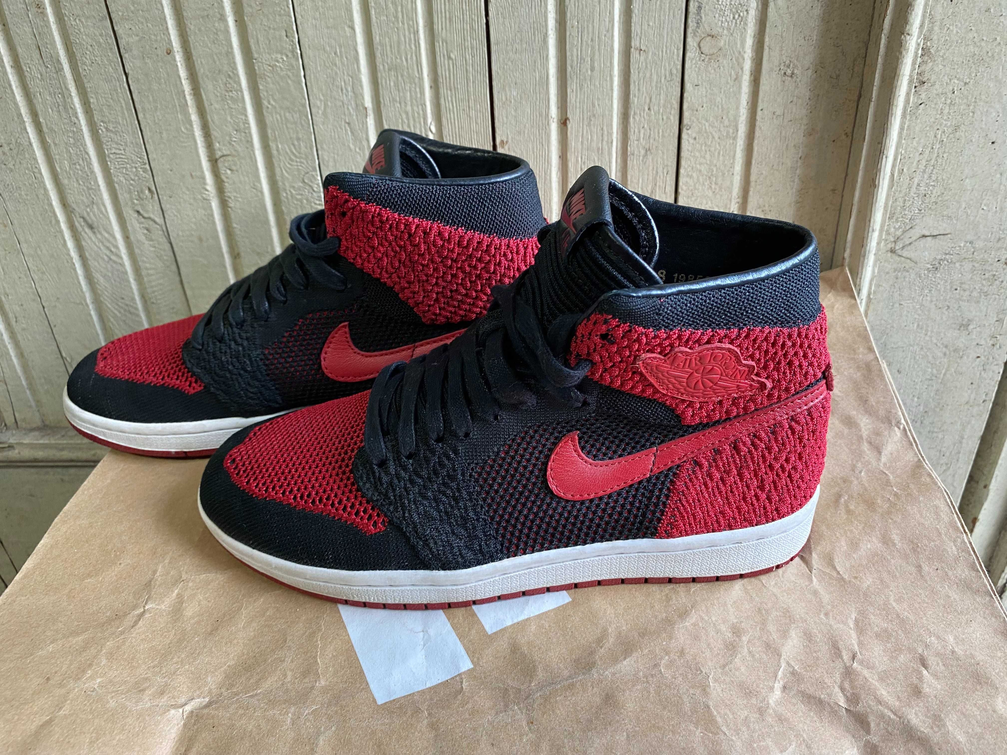 ''Jordan 1 Retro High OG Flyknit Bred''оригинални маратонки 41 номер