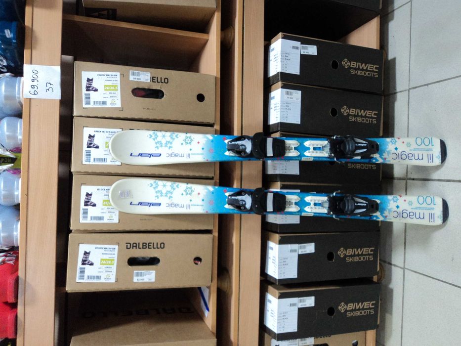 Не новые лыжи для девочек ELAN м-ль LYL MAGIC 100 см с кр-ми ELAN EL45