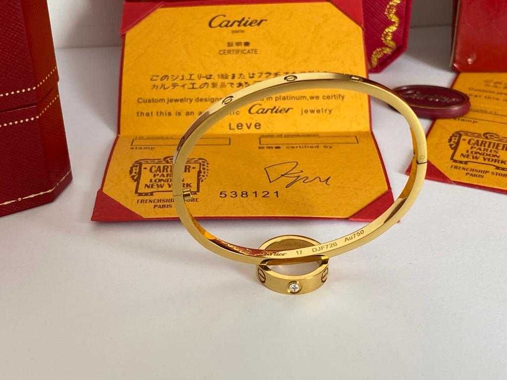 Brățară model slim Cartier LOVE 17 Gold 750