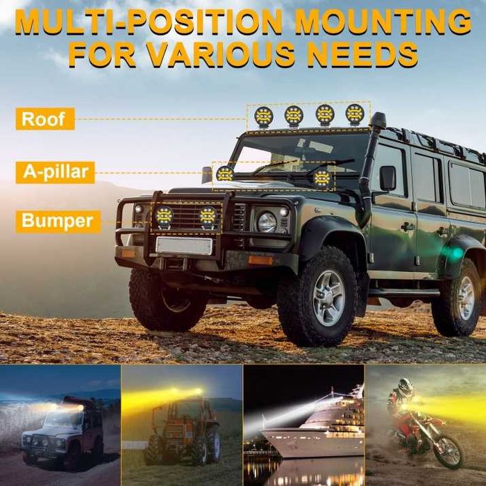 Висок клас LED Диоден Боен фар за трактори ATV мотокари камиони Кръгъл