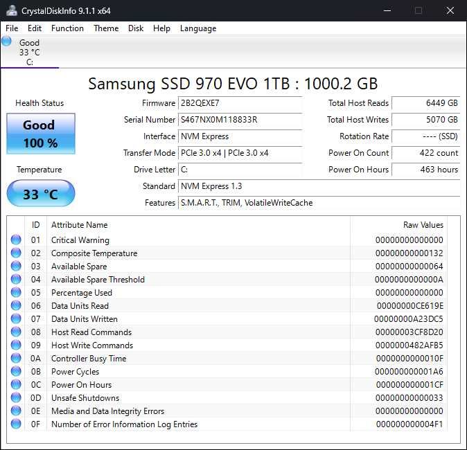 SSD NVMe 1TB Samsung EVO 970