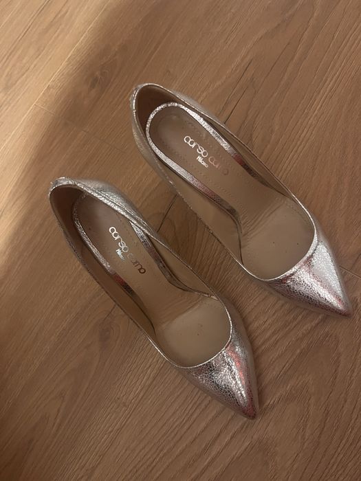 Pantofi stiletto argintii  39