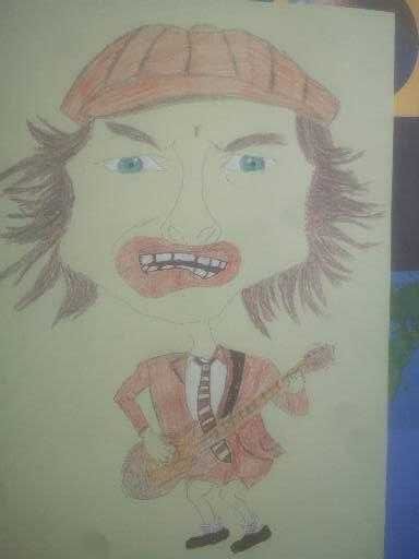 Schita - Caricatură Angus Young