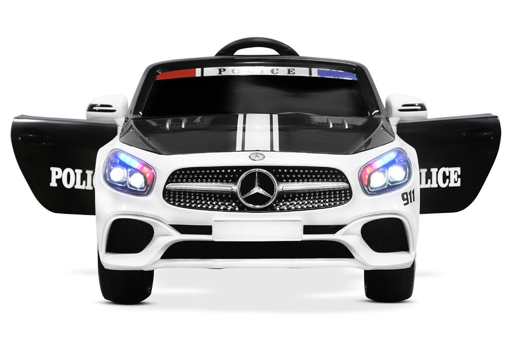 Masinuta electrica de politie Mercedes SL500 90W STANDARD #Alb
