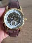 Ceas barbati tourbillon  (auriu/maro)