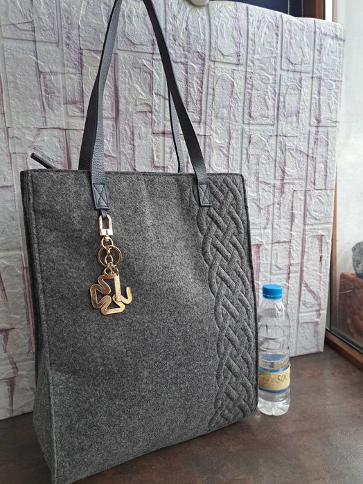 дамска чанта,Stefanel,текстилна сива торба