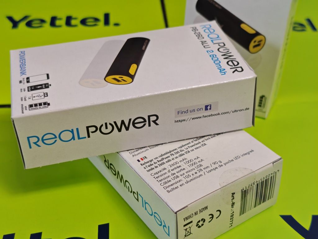 ЗАПЕЧАТАНИ 3бр. ULTRON RealPower 2,600 mAh с фенер YETTEL