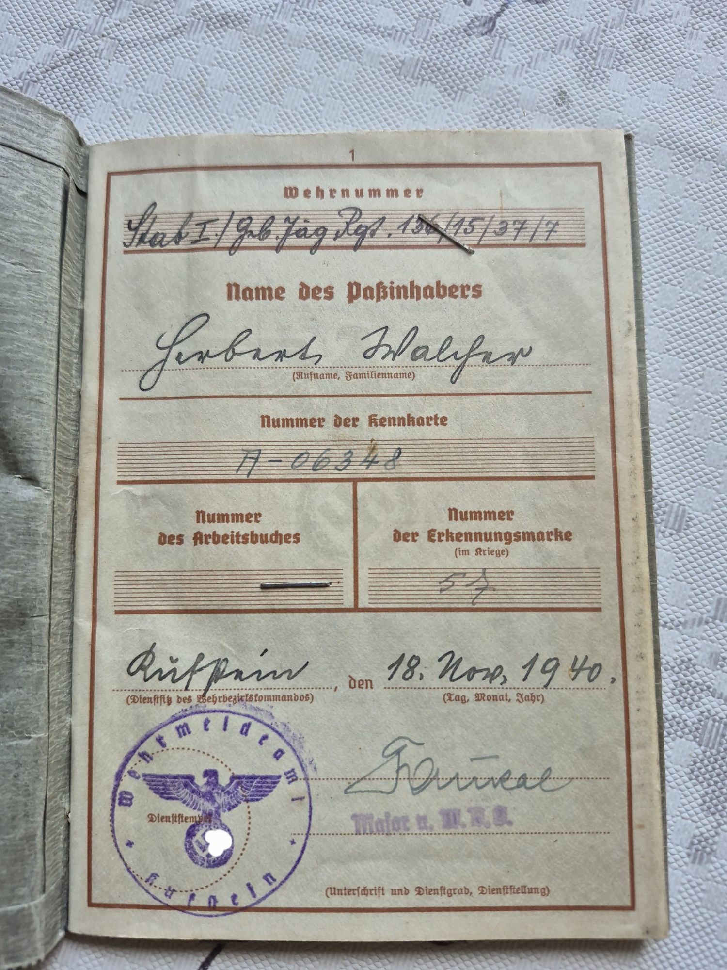 Livrat Militar German perioada WW2 soldat activ