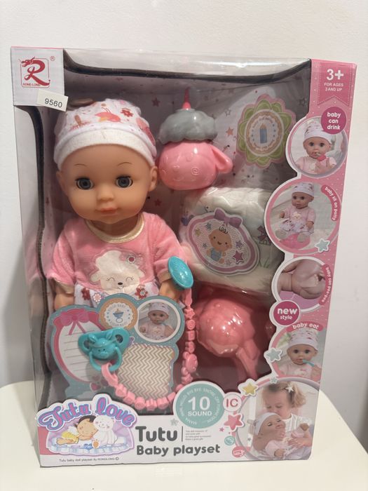 Papusa interactiva bebelus Tutu Love cu accesorii si 10 sunete