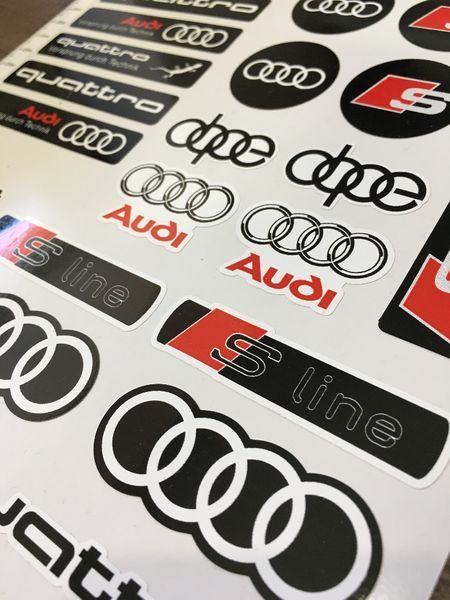 Стикери BMW AUDI VW Volkswagen Mercedes - лист А4