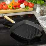 Tigaie grill, din fonta cu maner detasabil, 26x26 cm, Kinghoff