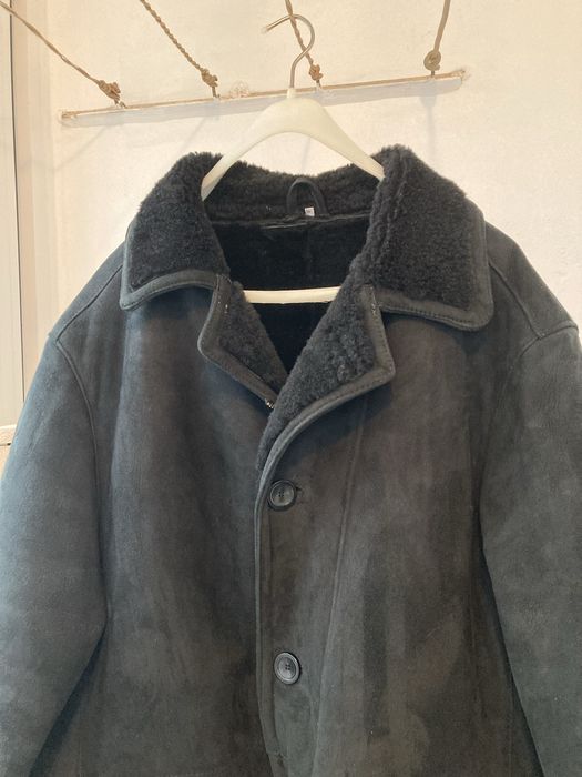 Cojoc gros barbati, XXL, negru, blanita de oaie